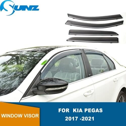 Side Window Deflectors For Kia Pegas 2017 2018 2019 2020 2021 Window Shield Weather Shield Sun Rain Deflector Guards Car Decor