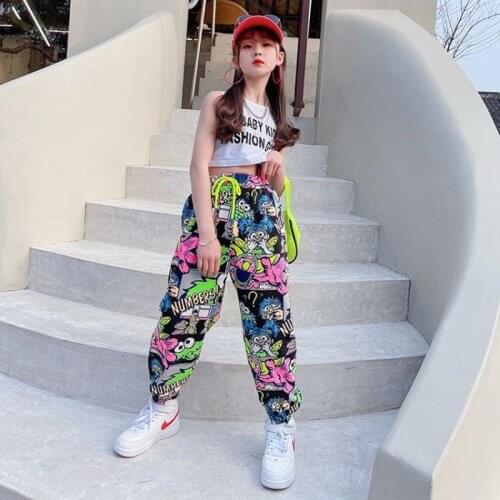 2021 Version Of The Big Childrens Cartoons Harem Pants Girls Fashion Sports Pants Children Casual Pants Spring Summer Sweatpants