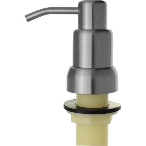 304 Brushed Stainless Steel Sink Liquid Soap Dispenser 17 OZ Bottle /3.15 Inch Threaded Tube for Thick Deck Installation