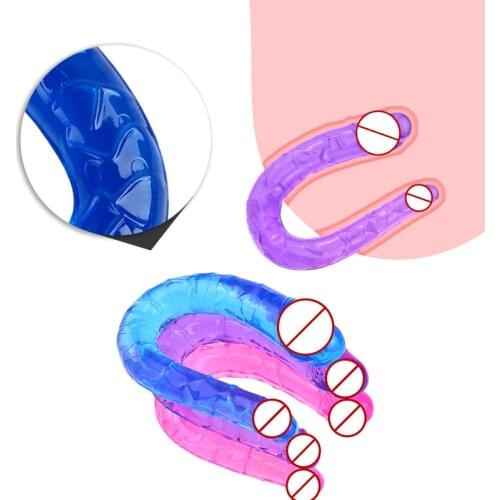 Long Soft Lesbian Vagina Anal Plug Butt Plug Massager Realistic Adult Dildo No Vibrator Sex Toys For Woman Men couples Sex Shop