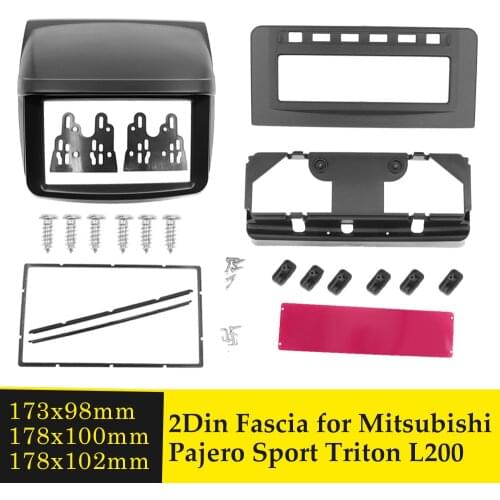 Double Din Fascia For Mitsubishi L200 Triton Pajero Sport Dash Mounting Install Kit Fascia Radio DVD Panel Face Plate Bezel Trim