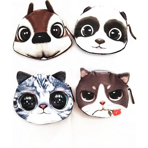 M011 Cute Meow Star Dog Buckle Plush Puppy Kitten GIRLS PURSE 3D Simulation Small Wallet Women Girl Student Gift Wholesale