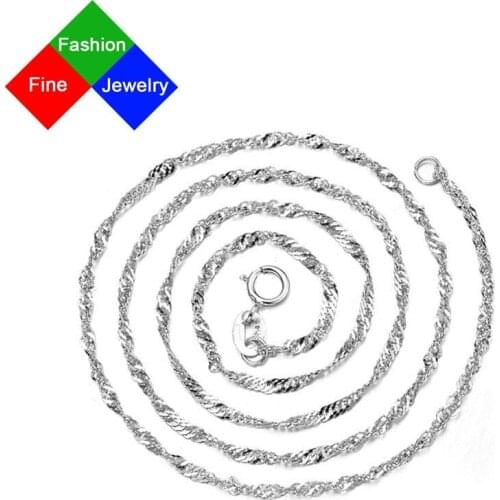 Red Trees Fashion Classic 925 Sterling Silver Chain Necklace For Women Without Stone 16/18 Inch Real 925 Silver Fine Jewelry