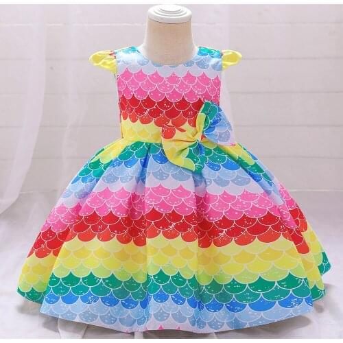Colorful Summer Mermaid 1st Birthday Dress For Baby Girl Clothes Wedding Party Baptism Princess Dresses Toddler Child Vestidos