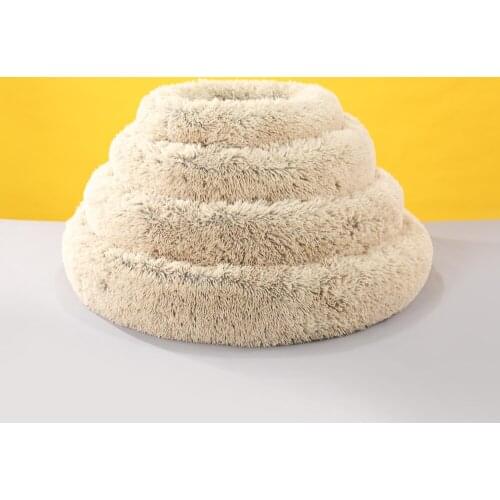 Faux Fur Round Cushion Pet Bed for Dogs Cats Warm and Cozy Pet Beds for Sleep Pet Bed Calming Bed