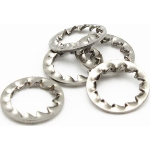M3/M4/M5/M6/M8/M10-M20 DIN6798J Internal Serrated Lock Washer Locking Gasket Washer Internal Toothed Washers 304 Stainless Steel