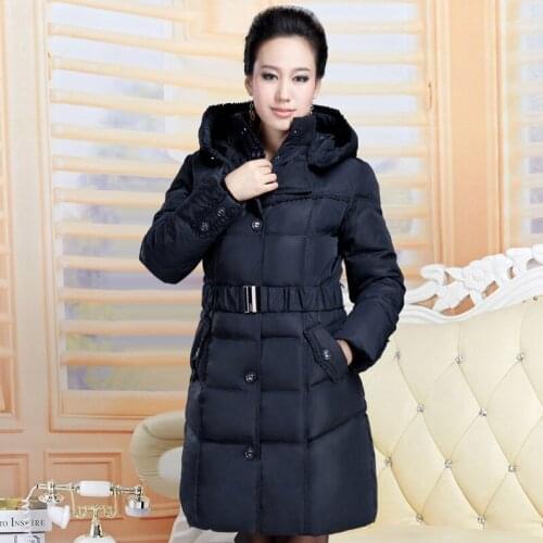 MLCRIYG Womens Down Jacket Hooded 80% Duck Down Coat Female Long Warm Winter Jackets for Women Slim Parka Plus Size 4XL YQ318