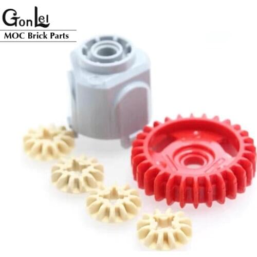 2-8Sets Differential Gear-28 Teeth with Round Axle Hole Differential Gear House 65414+65413 MOC Building Blocks Bricks DIY Parts