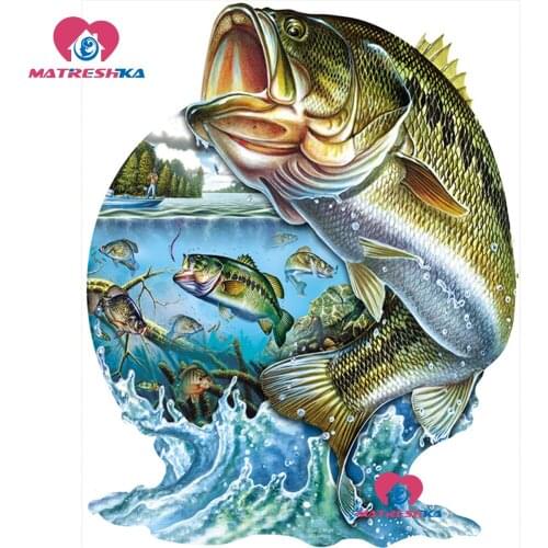 Full Square/Round 5D DIY daimond painting completely "Fishing landscape " Embroidery sale 5d diamond painting full drill square