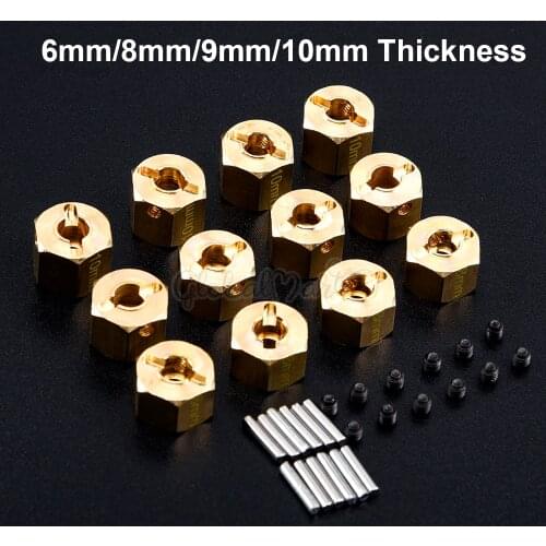 Widened 12mm Brass Coupler Car Wheel Hex Hub Adapters for SCX10 CC01 WRAITH 90027 90034 GEN8 RC Parts Accessories