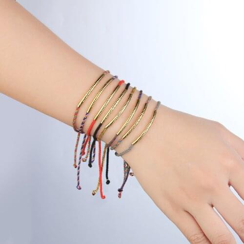 QUANCHI Bohemia Friendship Bracelet Handmade Multi Color Thread String Rope Bracelet For Women Fashion Ethnic Pulsera Jewelry