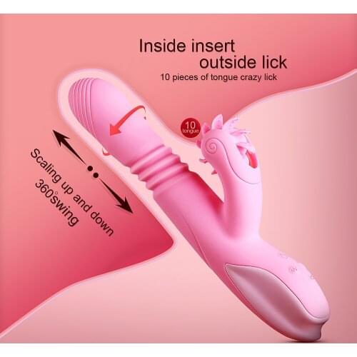 Sex Toys Heating Telescopic G Spot Tongue Vibrator Sex Licking Clitoris Stimulator 12 Frequency Charged Dildo Vibrator for Women