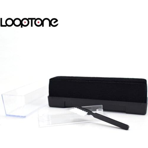 LoopTone LP/CD Velvet Brush Stylus Cleaner Vinyl Record Cleaning Brush Accessories for Turntable Players Black