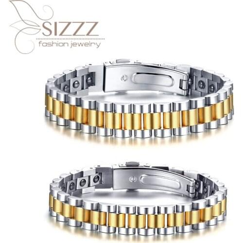SIZZZ 2020 Couple jewelry titanium steel magnet steel color gold rose gold bracelet&bangles for men/women
