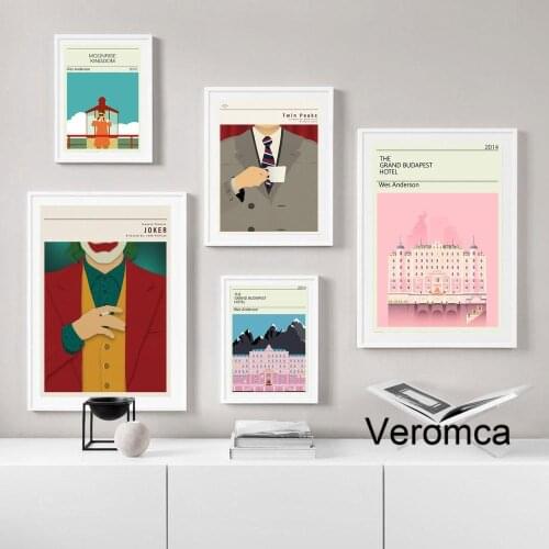 Nordic Cartoon Joker Poster The Grand Budapest Hotel Canvas Print Painting Twin Peaks Wall Picture for Living Room Bedroom Decor