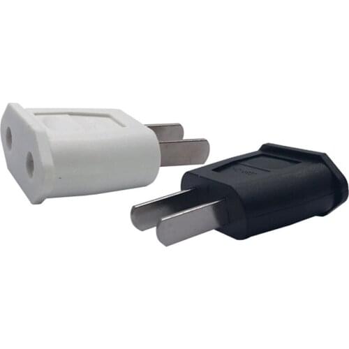 Universal Kr US EU to US eu mini adapter plug 2p Japan america convert power plug copper ce black white 10pcs