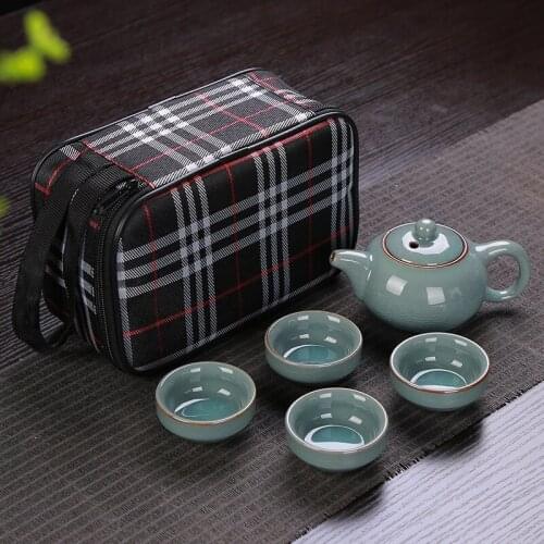 Yixing tea set teapot china glaze Car travel portable package ceramic teapot with bags