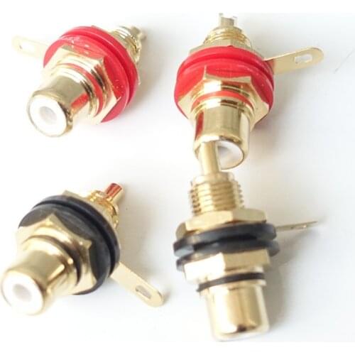 1 Pair Taiwan-made pure copper gold-plated RCA power amplifier input and output terminals