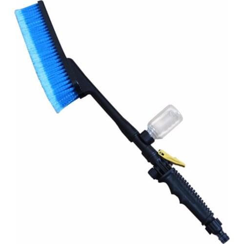 1pc about 57.8*5cm Blue Car Wash Brush Auto Exterior Retractable Long Handle Water Flow Switch Foam Bottle Car Cleaning Brush