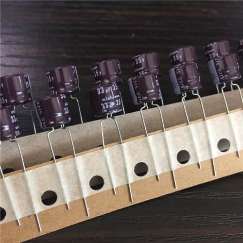 10pcs 33uF 35V NICHICON SF Series 8x7mm 35V33uF Low Impedance Low Profile Aluminum Electrolytic capacitor