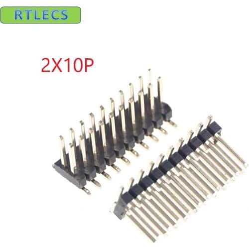 100 pcs 2x10 P 20 Pin 1.27 mm male Header Dual row Straight PCB SMT male Pin Headers Rohs Lead free