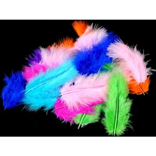 100PCs 7-10 cm Multicolor Feathers Puffy Wedding Dress DIY Christmas Gift Box Filler Decoration Craft Accessories