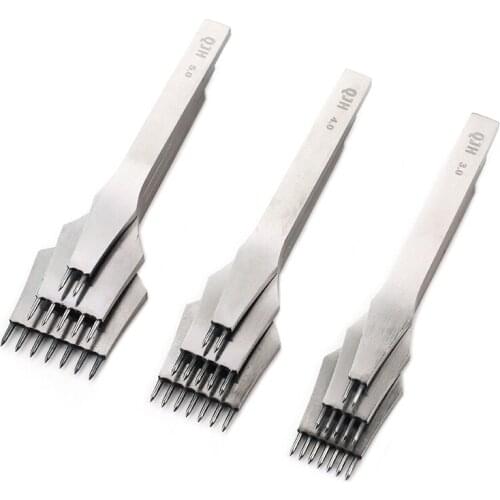 2/5/7 Prong Leather Sewing Lines Chisels, Steel Punching, Hole Stitching Making Tools for Leather Professional and Beginner