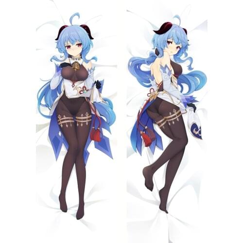 2021 New Desgin Game Genshin Impact Ganyu Dakimakura Hugging Body Pillow Case HD Printed Pillow Cover Home Bedding Gifts