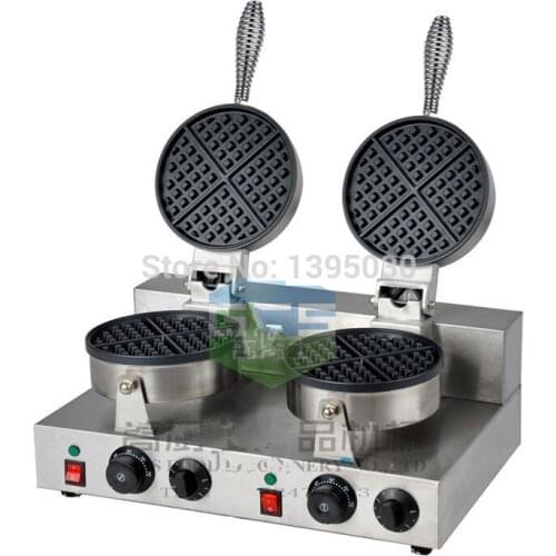 220V/110V Electric Double Head Waffle Maker commercial Mould Plaid Cake Furnace Heating Machine FY-2 Square Waffle Oven 2000W