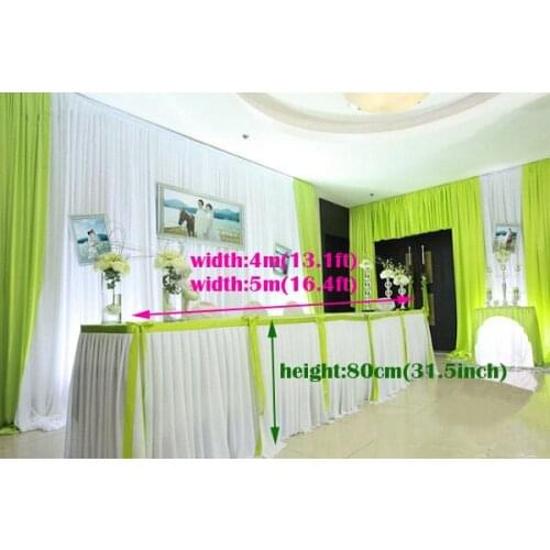 13.1ft(W)*31.5"(H) White wedding table skirt banquet party table swag table cover Wedding decoration