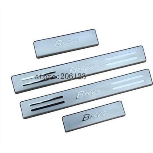 Door Sill Strip For Fiat Bravo 2008-2012 Stainless Steel Scuff Plates Welcome Pedal Car Stickers Auto Accessories 4pcs
