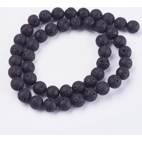 5 Strands 4 6 8 10mm Round Natural Lava Stone Bead Strands for Jewelry Making DIY Bracelet Necklace Accessories Finding