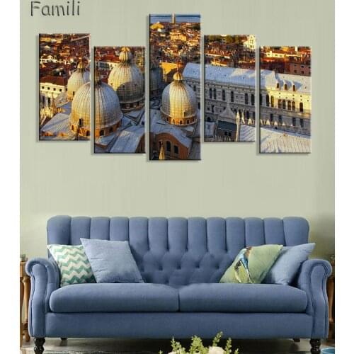 5Panel Landscape from Badia Italy nature mountain landscape Living room home wall modern art decor posters,wall pictures