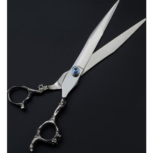8.0 inch high quality sliver Dragon handle Professional Pet Grooming dog Scissors cutting straight shears pet groomer haircut