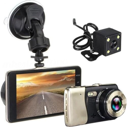 4 Inch Dual Lens Camera Full HD 1080P Car DVR LED Portable Rear View Camera Front Car Distance Warning Dash Camera AIT8328P