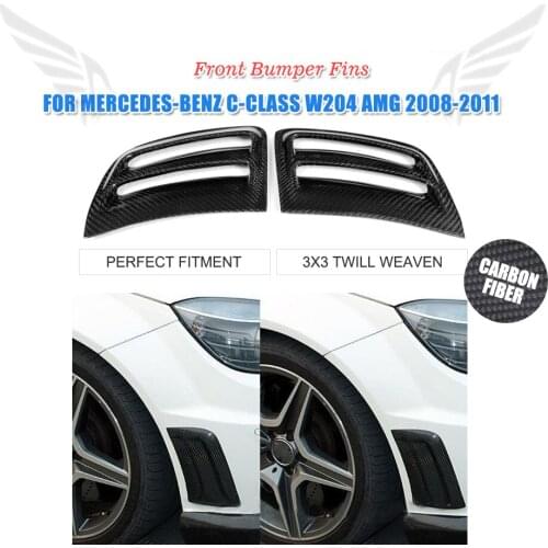 Carbon Fiber Side Air Fenders Vents Trims For Benz C Class W204 C63 AMG Bumper 2008 2009 2010 2011 2PCS/Set