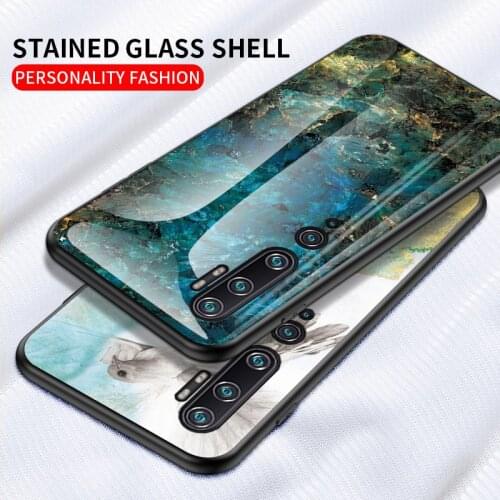 For Xiaomi Mi Note 10 Pro Case Luxury Marble Grain Hard Tempered Glass Protective Back Cover Case for Xiaomi Mi 10 Pro mi10 Lite