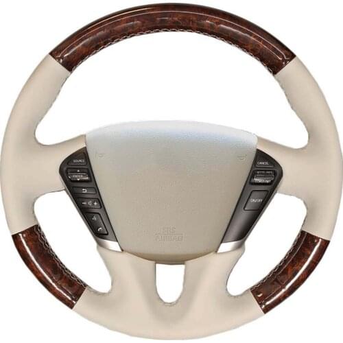 Yuji-Hong Car Steering Wheel Covers Case for NissanTeana 2008~2013 Murano 2010-2013 Hand-stitched Artificial Black Leather