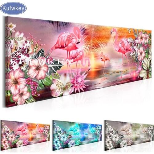 Home Decorative Diamond Painting Flamingo flower 5D diy Diamond Embroidery Stitch Cross full square rhinestone art