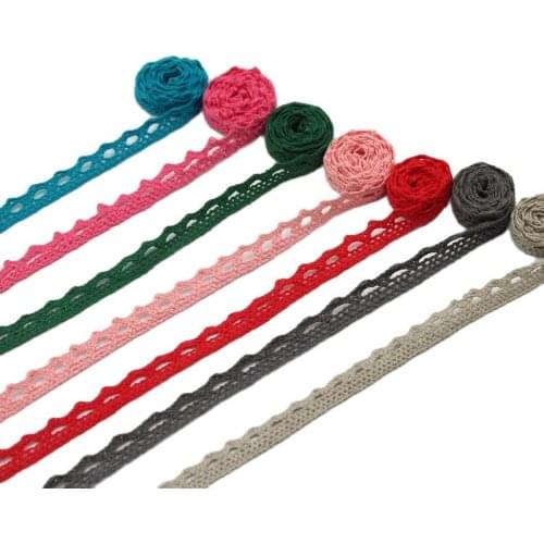 10Yards Mix Colors Cotton Lace Trims Cotton Ribbon DIY Clothes Hometexile Edge Embellishement Handmade Cotton Fabric Material