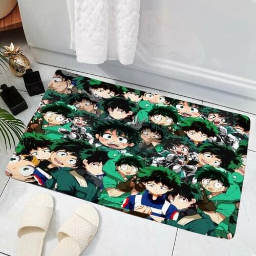 Anime Custom Doormat My Hero Academia Decor Printing Carpet Soft Flannel Non Dust and Grime Doormat for Bedroom Porch