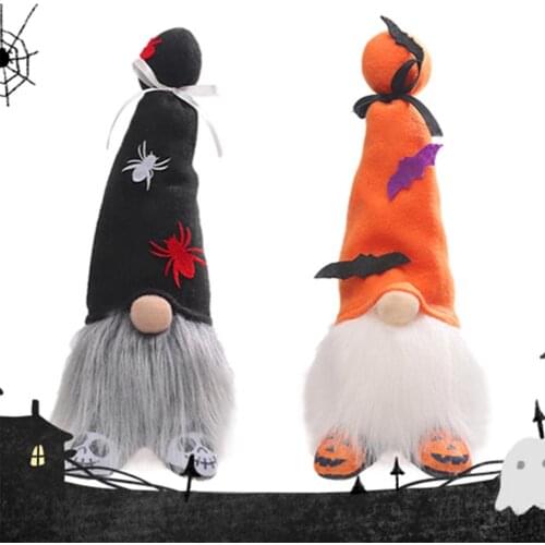 Halloween Gnome Faceless Doll Toys Light Up Swedish Tomte Decoration Halloween Scandinavian Dwarfs Plush Doll Ornament Kids Gift