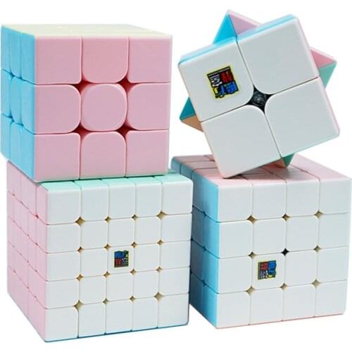 MeiLong Profession Magic Cube 2x2x2 3x3x3 4x4x4 5x5x5 Classic Speed stickerless Macaron Magic Cube Puzzle Toys For Children Gift