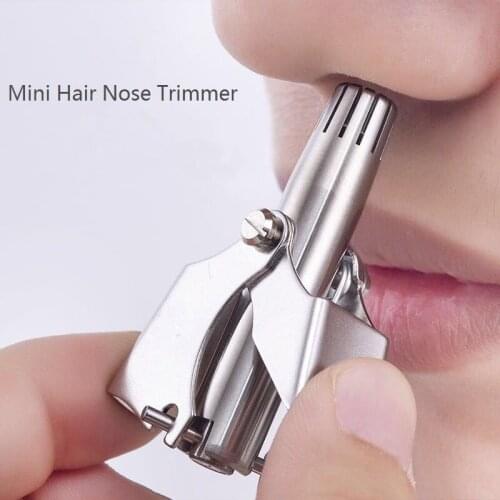 Mini Men Nose Trimmer Stainless Steel Manual Trimmer Shaving Nose Vibrissa Razor Shaver Washable Nose Ear Hair Trimmer Washable