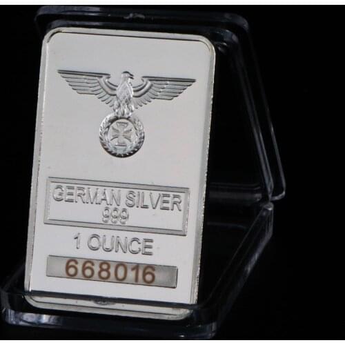 German coin collection 999 fine Silver Bar with Eagle coin GERMAN WW2 IRON CROSS OF SILVER BAR Souvenir