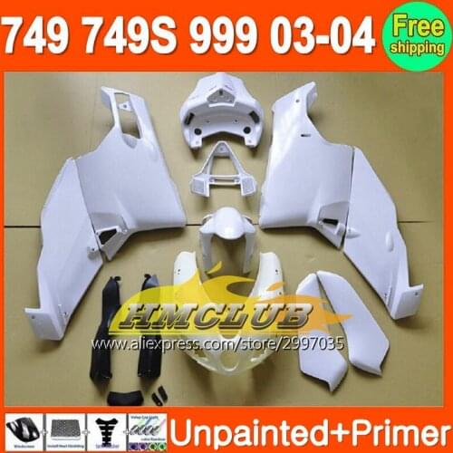 Bodys Unpainted+Primer Fairing For DUCATI 749 999 03-04 749S 749R 749-999 03 04 2003 2004 2003-2004 Fairings
