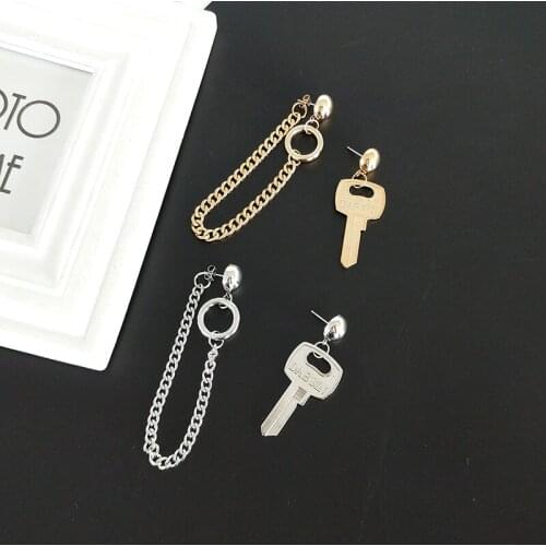 Timlee E252 New Punk Metal Key Earrring Key Design Asymmetric Dangle Earrings,Fashion Jewelry Wholesale