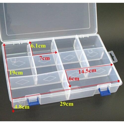 10 Grids L 30cm Plastic Detachable Storage Boxes Bins for Tools&Jewelry&Fishing Gear&Screw Desk Organizer cajas de madera