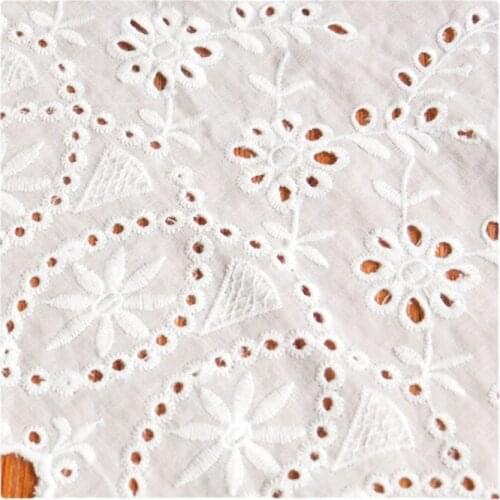 Width 11'' White Simple Cotton Embroidery Lace For By The Yard For Bed Curtain Skirt Cloth Accessories Material