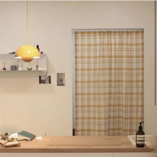 Nordic Curtain Korean Curtains Yellow Lattice Bedroom Door Curtain Curtains For Living Room Impenetrable Curtains In The Living